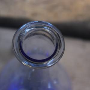 6 tlg. Likörset Karaffe 5 Gläser zartblaues Kristallglas Vintage 50er Jahre Bild 8