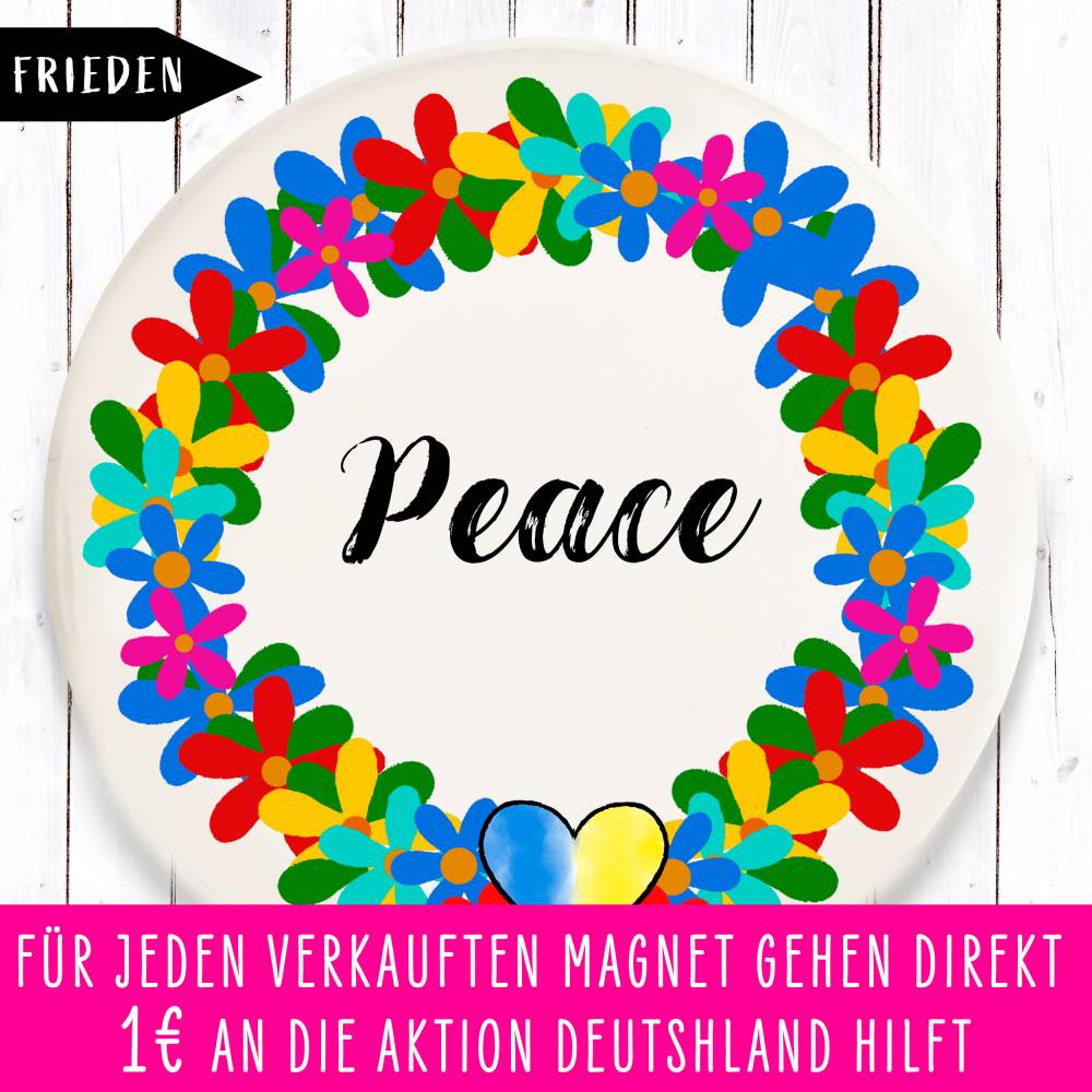 Charity Magnet Peace Blumenkranz Bild 1