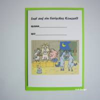Gutschein Klappkarte mit Kuvert "Lust auf ein tierisches Konzert?",Geschenk, Geburtstag, Hochzeitstag,Postkarte Bild 1