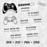 Plotterdatei - Gaming - Gamer - Zocker  - SVG - DXF - Datei - PNG - JPEG - Mithstoff Bild 1
