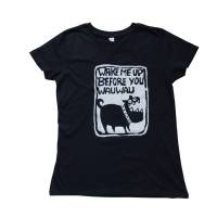 Wake me up before you wauwau. Bio T-Shirt Frauen, XL. Handsiebdruck. Bild 1