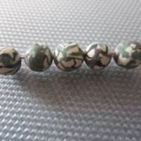 10x Camouflage Perlen Polymer Ton Army Perlen 8-9 mm Armband Halsschmuck Männer Perlen Bild 1