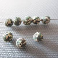 10x Camouflage Perlen Polymer Ton Army Perlen 8-9 mm Armband Halsschmuck Männer Perlen Bild 2
