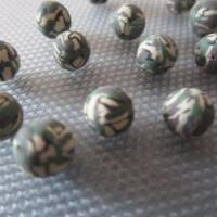 10x Camouflage Perlen Polymer Ton Army Perlen 8-9 mm Armband Halsschmuck Männer Perlen Bild 3