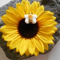 Sonnenblume, Biene, Brosche, Anstecker, Blume, Taschenbrosche Bild 1