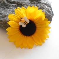 Sonnenblume, Biene, Brosche, Anstecker, Blume, Taschenbrosche Bild 2