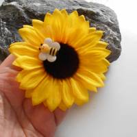 Sonnenblume, Biene, Brosche, Anstecker, Blume, Taschenbrosche Bild 3