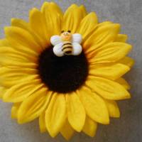 Sonnenblume, Biene, Brosche, Anstecker, Blume, Taschenbrosche Bild 4