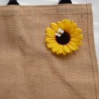 Sonnenblume, Biene, Brosche, Anstecker, Blume, Taschenbrosche Bild 6