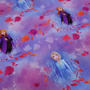 Stoff Baumwolle Jersey Disney Frozen Anna Elsa blau lila orange bunt Kinderstoff Kleiderstoff Lizenzstoff Bild 1