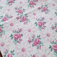 Vintage Kissenbezug in rosa lila weiß mit Rosen und Clematis, Bauernbettwäsche Landhaus - unbenutzt Bild 1