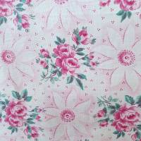 Vintage Kissenbezug in rosa lila weiß mit Rosen und Clematis, Bauernbettwäsche Landhaus - unbenutzt Bild 5