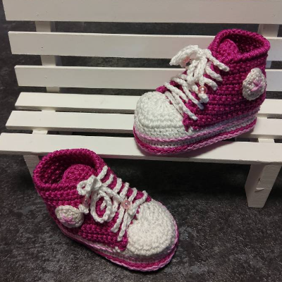 Babysneakers pink - rosa - weiß ca.10 cm