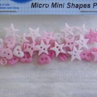 Dress it up Knöpfe         mini      (1 Pck.)     Micro Mini Shapes Pink   Kinderknöpfe Bild 1