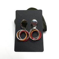 Handgefertigte Ohrringe aus Aludraht Silber, pink, orange Bild 2