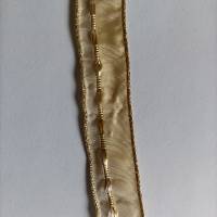 2,5 m Weihnachtsband mit Draht creme-gold 25 mm breit Bild 1