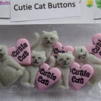 Shelly´s Button and More - Knöpfe      süße Katzen (1 Pck.)   Cutie Cat Buttons Bild 1