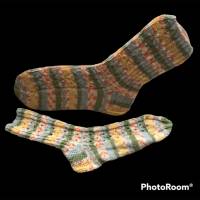 Wollsocken, Socken Gr. 40/41 handgestrickt, Kuschelsocken, Haussocken mit Rippenmuster Bild 3