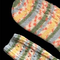 Wollsocken, Socken Gr. 40/41 handgestrickt, Kuschelsocken, Haussocken mit Rippenmuster Bild 5