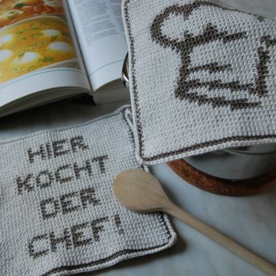 DIY Häkelanleitung Doubleface-Topflappen Kochmütze (PDF)