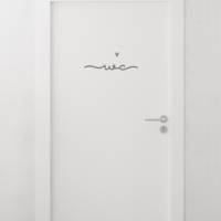Türschild, WC Schild (1)  Aufkleber WC, selbstklebend mit 4 kleinen Herzen Bild 2