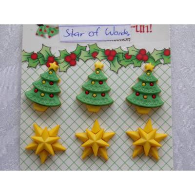 Buttons Galore Knöpfe   Tannenbaum + Stern     (1 Pck.)    Star Of Wonder