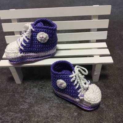 Babysneakers lila - flieder - weiß ca.10 cm