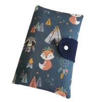Windeltasche *Indianer Fuchs/Waschbär* Wickeltasche mit Feuchttüchertasche, Reißverschlusstasche und Schnullerband Boho Bild 1