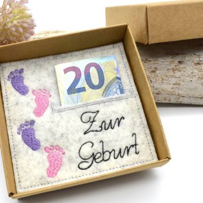 Stickdatei zur Geburt ITH Wunscherfüller mit kleinen Füßen