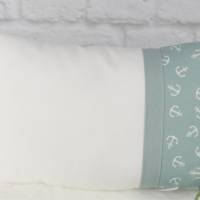 Personalisiertes Kissen zur Taufe, in grün und weiß, aus Baumwollstoff, Geldgeschenk, Fisch Bild 4
