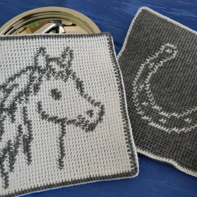 DIY Häkelanleitung Doubleface-Topflappen Pferd (PDF)