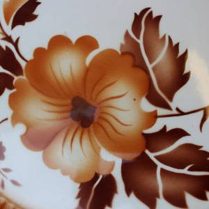 Art Deco Tortenplatte Kuchenplatte Kuchenteller Spritzdekor Keramik  30er 40er Jahre Bild 3