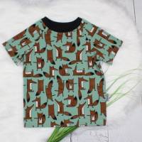 Kinder Fuchs Fox Sommershirt T-Shirt Raglan Kindershirt Sommerkleidung Junge Mädchen mint braun Bild 2