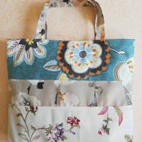 Patchwork-Einkaufstasche, Shopper, Blumen/Blüten- Motive, Stofftasche, Stoffbeutel Bild 1
