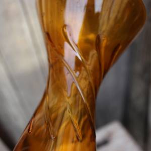 filigrane Vase Solifleur Vase Bernstein Glas mundgeblasen Lauscha 70er Jahre Vintage DDR GDR Bild 7