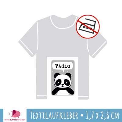 49 Textilaufkleber | Pandabär grau - 1,7 x 2,6 cm - ohne Bügeln