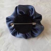 Brosche Anstecker grau graublau Stoffblume Haarblume "Elle" elegant festlich romantisch Bild 2