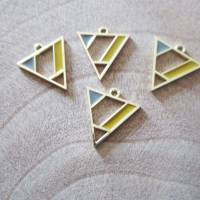 4x Anhänger/Verbinder in Dreieck Form Emaille Bild 2