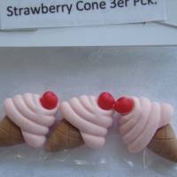 Let´s Get Crafty  Button  Erdbeereis   (1 Pck.)    Strawberry Cone 3er Bild 1
