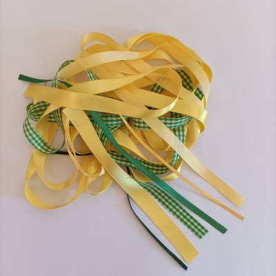 Tüdelband – Tüte; Bänderpaket mit Bändern in unterschiedlichen Breiten & Längen *GELB*