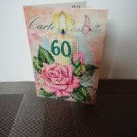 Geburtstagskarte zum 60.ten für eine Frau mit einer Geburtstagskerze Bild 1