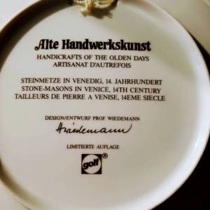 Wandteller, Drei große Vintage Porzellan, Sammelteller,Zierteller, Design Prof.Wiedemann, Hersteller GOLF, Alte Handwerk Bild 3