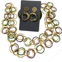 Handgefertigte Ohrringe aus Aludraht gold, lila, grün Bild 3