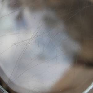 Obstschale Servierteller Gebäckteller Streifen Dekor Glas Glasteller Pressglas Vintage shabby 50er Jahre Bild 6