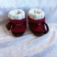 Frühchen Schuhe handgestrickt aus Merinowolle, Erstling - Schuhe, Reborn Baby Bild 7