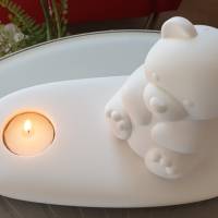 Für Deine Wohlfühloase - Stein-Teelicht mit großem Bär (chen) Bild 1