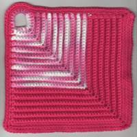 T0035 gehäkelt 2 Topflappen 100% Baumwolle Handarbeit rosa meliert mit Pink Küche Bild 3