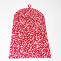 Kleine Wandtasche (rot) für den Schreibtisch oder an der Nähmaschine, mit Notizleiste und 2 praktischen Taschen Bild 5