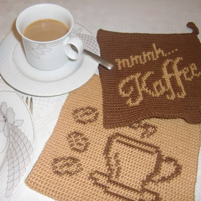 DIY Häkelanleitung Doubleface-Topflappen Kaffee (PDF)