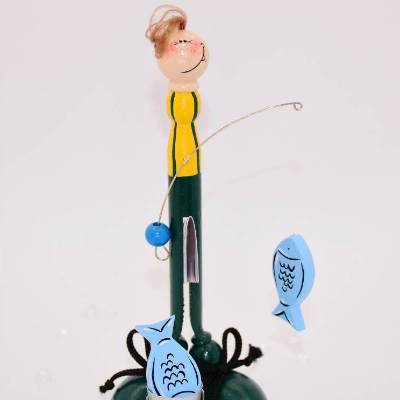 Geschenkidee Für Ihn: Originelles Geldgeschenk für Angler – Handgemachte Figur mit Angel und Fischen zum Geburtstag